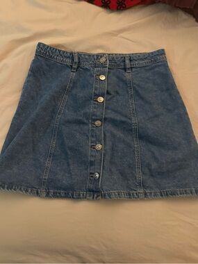 Divided Light Blue Denim A-Line Mini Skirt